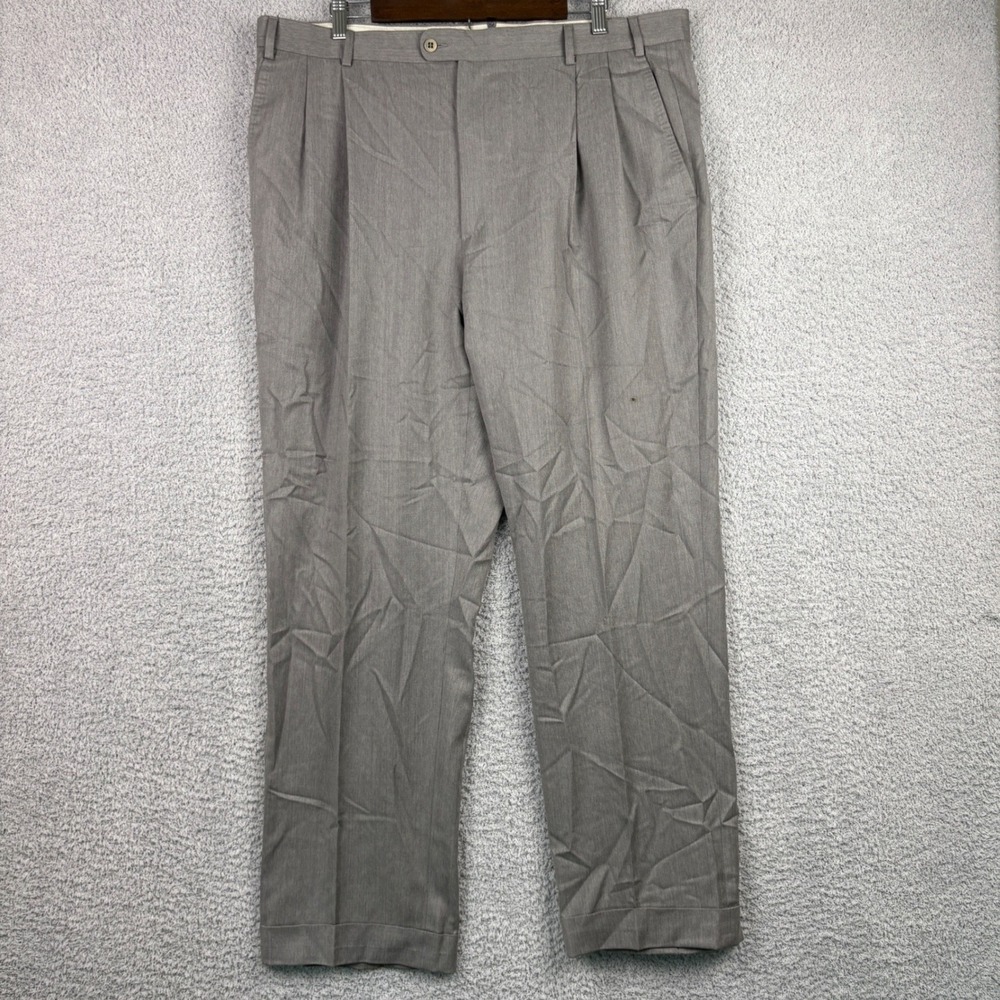Zanella Dress Pants Mens 40x32 Gray Loro Piana Tasmanian Super 130s Wool Pleated